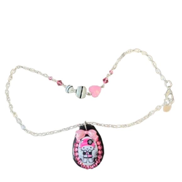RARE Tarina Tarantino Hello Kitty Pink Head Collection Necklace - Picture 1 of 3